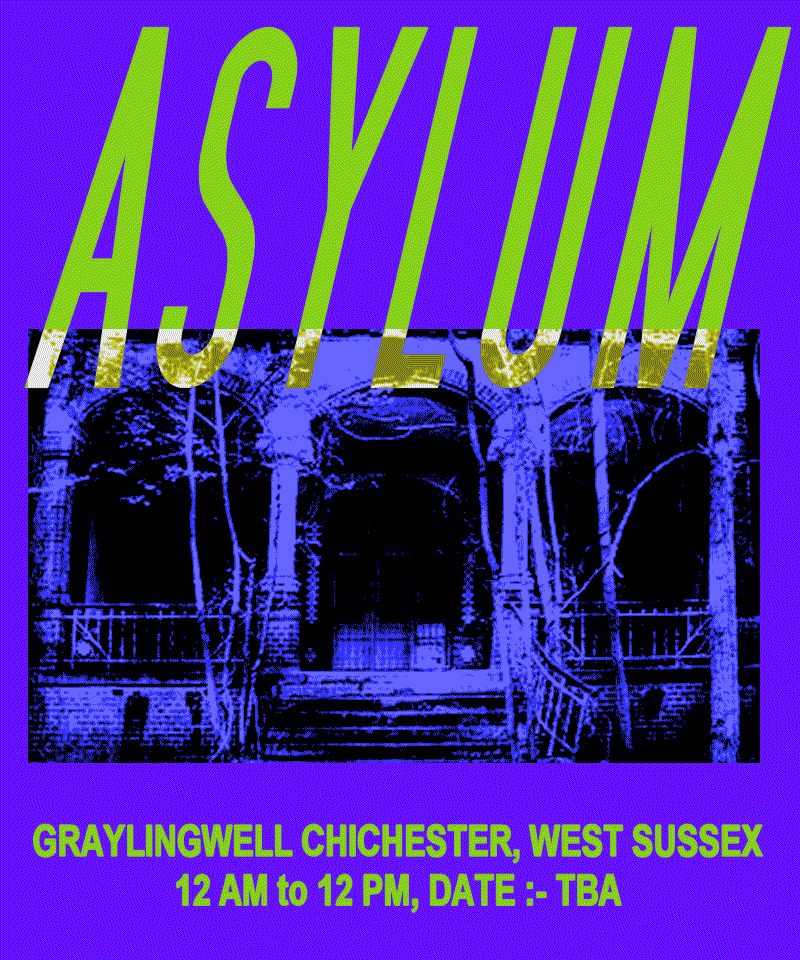 Old Skool Rave Party Flyer for Chichester Event entitled Asylum